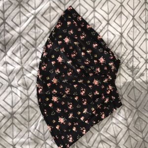 Black floral skater skirt